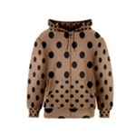 Polka Dots - Black on French Beige Kid s Zipper Hoodie