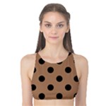 Polka Dots - Black on French Beige Tank Bikini Top