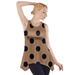 Polka Dots - Black on French Beige Side Drop Tank Tunic