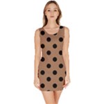Polka Dots - Black on French Beige Bodycon Dress