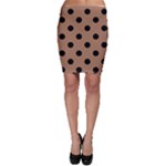 Polka Dots - Black on French Beige Bodycon Skirt