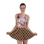 Polka Dots - Black on French Beige Mini Skirt