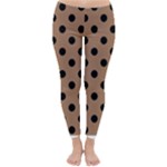 Polka Dots - Black on French Beige Winter Leggings