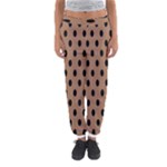 Polka Dots - Black on French Beige Women s Jogger Sweatpants