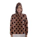 Polka Dots - Black on French Beige Hooded Wind Breaker (Women)
