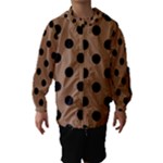 Polka Dots - Black on French Beige Hooded Wind Breaker (Kids)