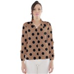 Polka Dots - Black on French Beige Wind Breaker (Women)