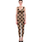 Polka Dots - Black on French Beige OnePiece Catsuit