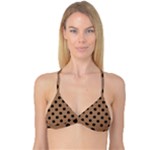 Polka Dots - Black on French Beige Reversible Tri Bikini Top
