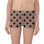 Polka Dots - Black on French Beige Boyleg Bikini Bottoms