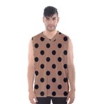 Polka Dots - Black on French Beige Men s Basketball Tank Top