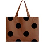 Polka Dots - Black on French Beige Zipper Mini Tote Bag