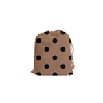 Polka Dots - Black on French Beige Drawstring Pouch (XS)