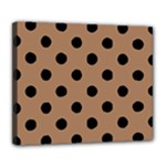 Polka Dots - Black on French Beige Deluxe Canvas 24  x 20  (Stretched)