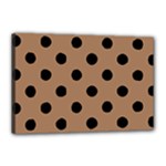 Polka Dots - Black on French Beige Canvas 18  x 12  (Stretched)