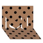 Polka Dots - Black on French Beige I Love You 3D Greeting Card (7x5)