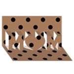 Polka Dots - Black on French Beige MOM 3D Greeting Card (8x4)