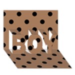 Polka Dots - Black on French Beige BOY 3D Greeting Card (7x5)