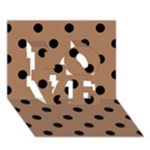 Polka Dots - Black on French Beige LOVE 3D Greeting Card (7x5)