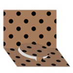 Polka Dots - Black on French Beige Circle Bottom 3D Greeting Card (7x5)