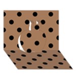 Polka Dots - Black on French Beige Apple 3D Greeting Card (7x5)