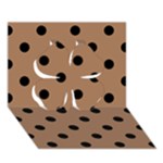 Polka Dots - Black on French Beige Clover 3D Greeting Card (7x5)