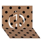Polka Dots - Black on French Beige Peace Sign 3D Greeting Card (7x5)