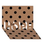 Polka Dots - Black on French Beige HOPE 3D Greeting Card (7x5)