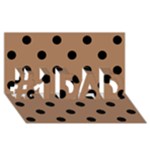 Polka Dots - Black on French Beige #1 DAD 3D Greeting Card (8x4)