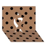Polka Dots - Black on French Beige Ribbon 3D Greeting Card (7x5)