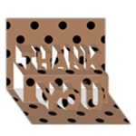 Polka Dots - Black on French Beige THANK YOU 3D Greeting Card (7x5)