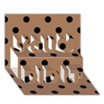 Polka Dots - Black on French Beige You Did It 3D Greeting Card (7x5)