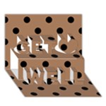 Polka Dots - Black on French Beige Get Well 3D Greeting Card (7x5)