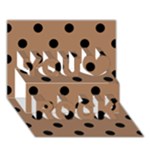 Polka Dots - Black on French Beige You Rock 3D Greeting Card (7x5)