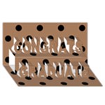 Polka Dots - Black on French Beige Congrats Graduate 3D Greeting Card (8x4)