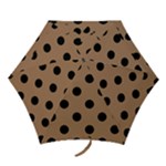 Polka Dots - Black on French Beige Mini Umbrella