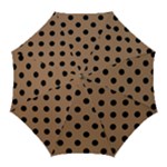 Polka Dots - Black on French Beige Golf Umbrella