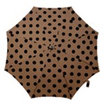 Polka Dots - Black on French Beige Hook Handle Umbrella (Large)