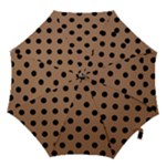Polka Dots - Black on French Beige Hook Handle Umbrella (Small)