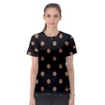 Polka Dots - French Beige on Black Women s Sport Mesh Tee