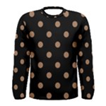 Polka Dots - French Beige on Black Men s Long Sleeve T-shirt