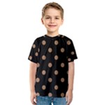 Polka Dots - French Beige on Black Kid s Sport Mesh Tee