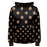 Polka Dots - French Beige on Black Women s Pullover Hoodie