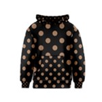 Polka Dots - French Beige on Black Kid s Pullover Hoodie