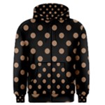 Polka Dots - French Beige on Black Men s Zipper Hoodie