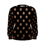 Polka Dots - French Beige on Black Women s Sweatshirt