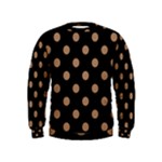 Polka Dots - French Beige on Black Kid s Sweatshirt