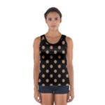 Polka Dots - French Beige on Black Women s Sport Tank Top
