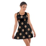 Polka Dots - French Beige on Black Cotton Racerback Dress