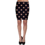 Polka Dots - French Beige on Black Bodycon Skirt